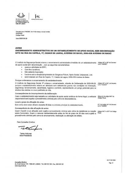 Aviso Seguran&ccedil;a Social