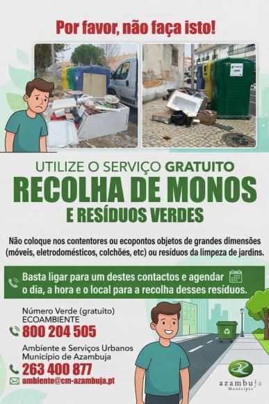 Recolha de monos e res&iacute;duos verdes 