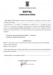 Edital - Convocatória - Reunião de Assembleia Ordinária