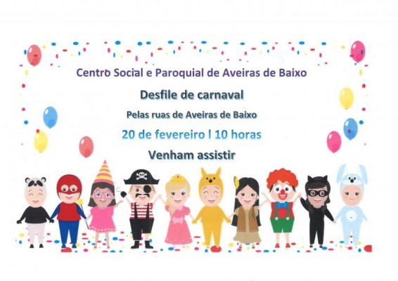 Desfile de Carnaval pelas ruas de Aveiras de Baixo - 20 de fevereiro - 10h00 