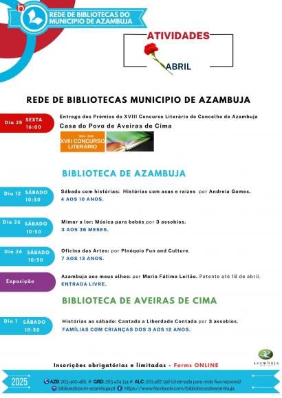 Rede de Bibliotecas do Município de Azambuja - Atividades Abril 2025
