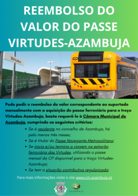 Reembolso do valor do passe Virtudes-Azambuja