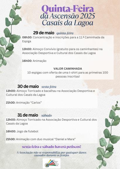 Quinta-feira da Ascensão 2025 - Casais da Lagoa Quinta-feira da Ascensão 2025 - Casais da Lagoa