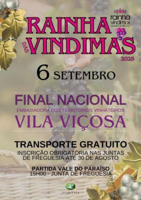 Transporte Gratuito para a Final Nacional da Embaixadora dos Territórios Vinhateiros