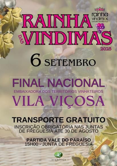 Transporte Gratuito para a Final Nacional da Embaixadora dos Territórios Vinhateiros