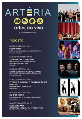 ARTÉRIA - Artes ao Vivo | Programa do mês de Agosto