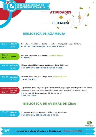 Atividades rede de bibliotecas do Município de Azambuja - Setembro