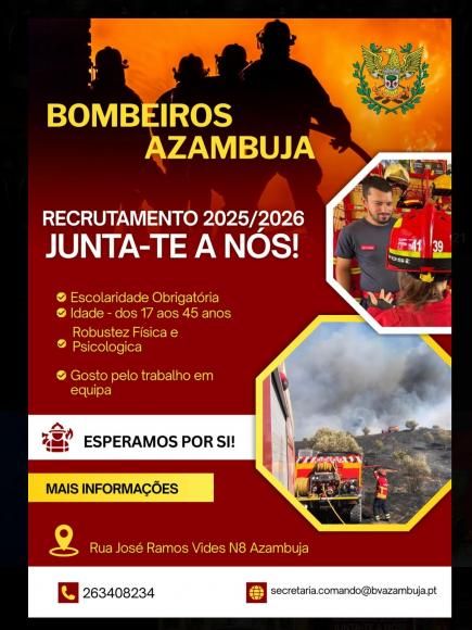 Recrutamento 2025/2026 - Bombeiros Voluntários de Azambuja