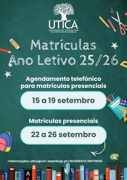 UTICA - Matrículas para o ano letivo 2025/2026