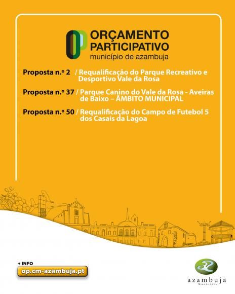 Orçamento Participativo de Azambuja 2025 - propostas a votação em Aveiras de Baixo