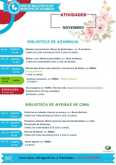 Atividades rede de bibliotecas do Município de Azambuja - novembro Atividades rede de bibliotecas do Município de Azambuja - novembro