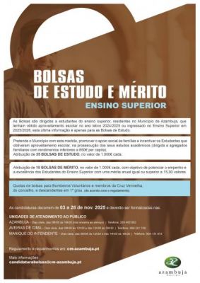 Candidaturas para Bolsas de Estudo e Bolsas de Mérito no Ensino Superior