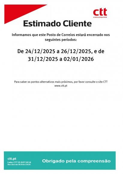 Encerramento posto de correios