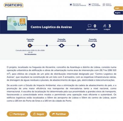 Centro Log&iacute;stico de Aveiras na EN366 - Consulta p&uacute;blica