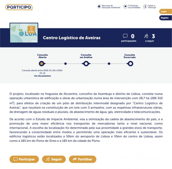 Centro Log&iacute;stico de Aveiras na EN366 - Consulta p&uacute;blica