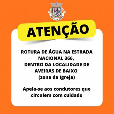 Aten&ccedil;&atilde;o - Rotura de &aacute;gua