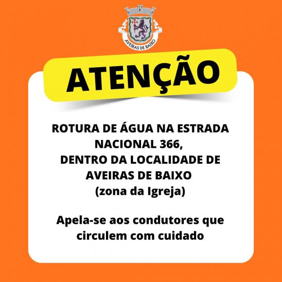 Aten&ccedil;&atilde;o - Rotura de &aacute;gua