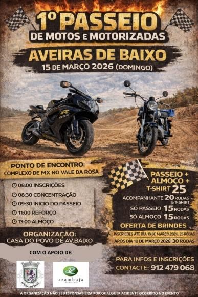 1.&ordm; Passeio de Motos e Motorizadas - Casa do Povo de Aveiras de Baixo