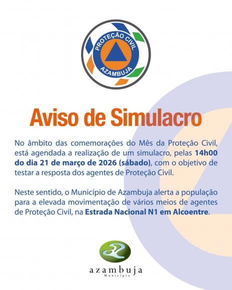 Aviso de Simulacro - 21 de mar&ccedil;o de 2026