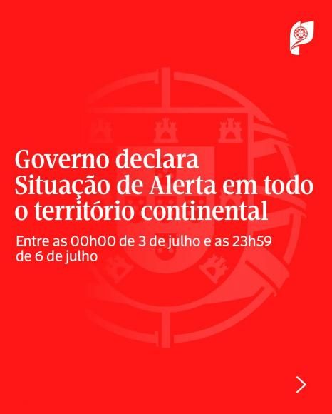 Situa&ccedil;&atilde;o de Alerta em todo o territ&oacute;rio Continental