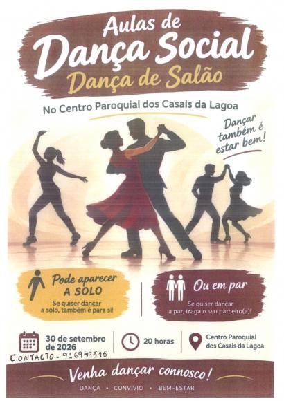 Aulas de Dan&ccedil;a Social - Dan&ccedil;a de Sal&atilde;o - Centro Paroquial dos Casais da Lagoa 