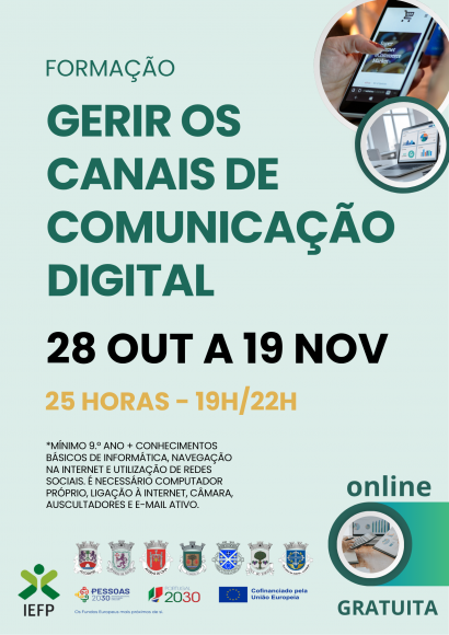 Forma&ccedil;&atilde;o Gratuita | Gerir os Canais de Comunica&ccedil;&atilde;o Digital
