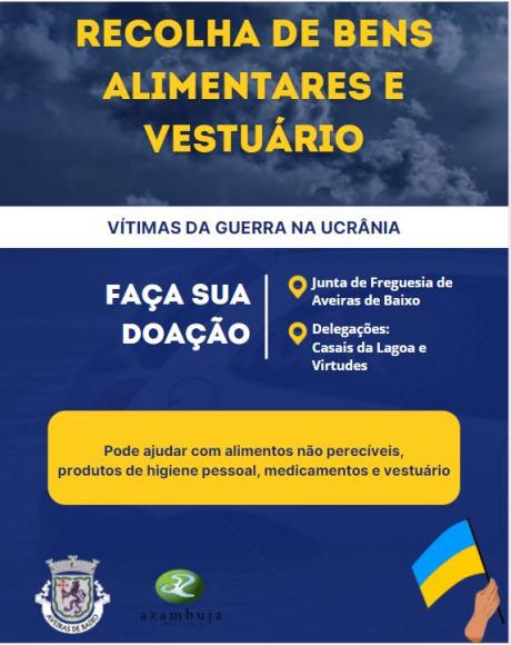 Vítimas da Guerra na Ucrânia - Recolha de bens alimentares e vestuário 