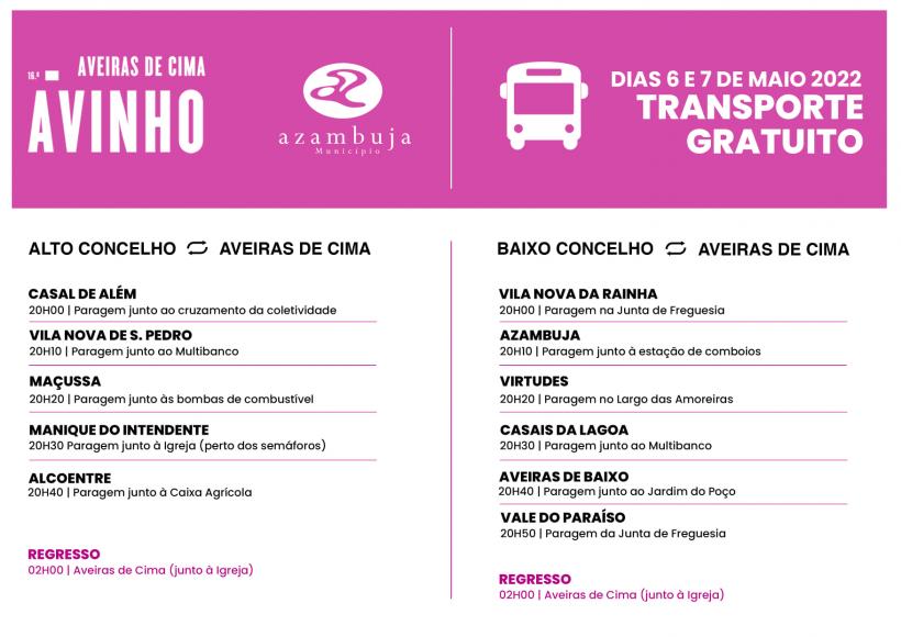 Transporte Gratuito na Ávinho 2022 Transporte Gratuito na Ávinho 2022