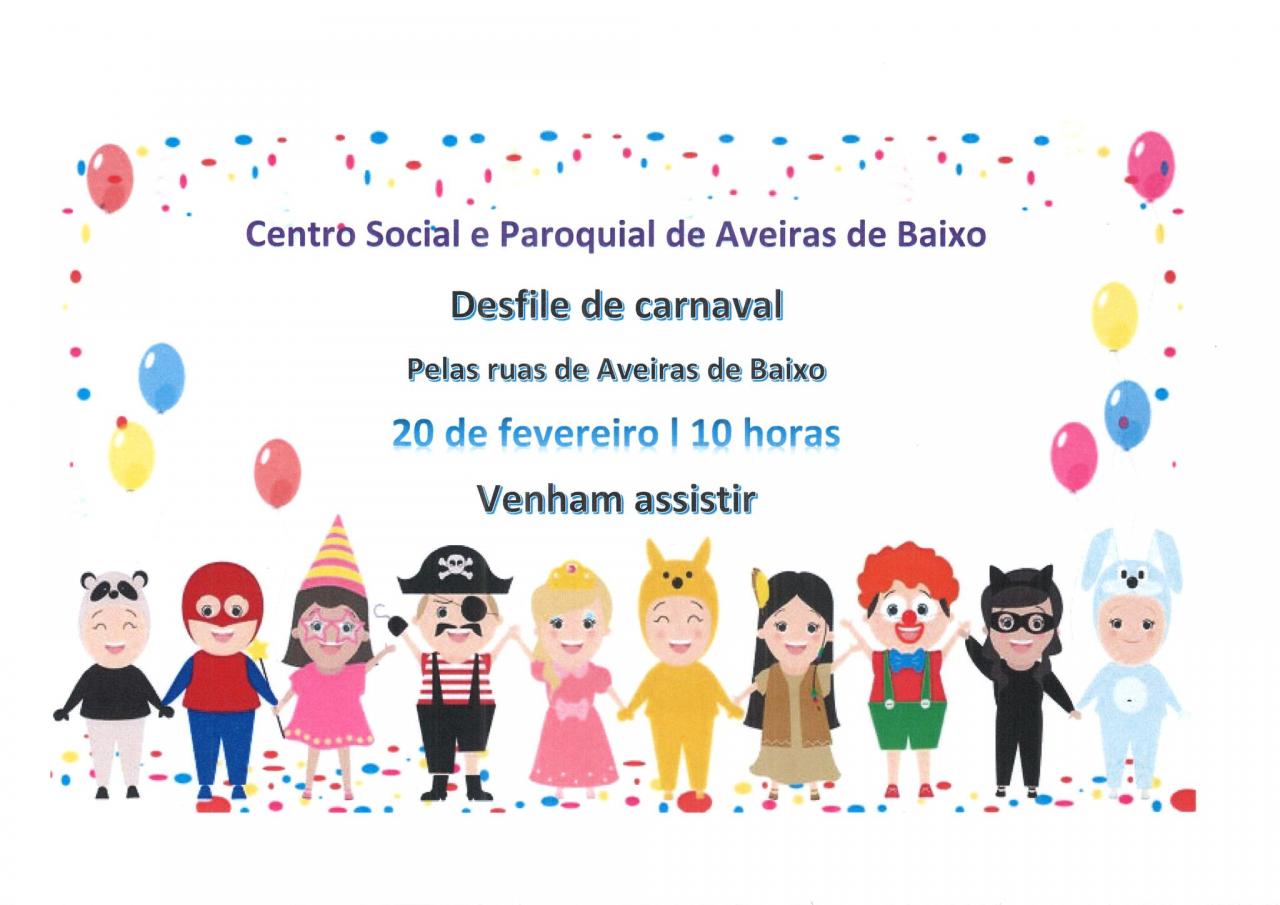 Desfile de Carnaval pelas ruas de Aveiras de Baixo  