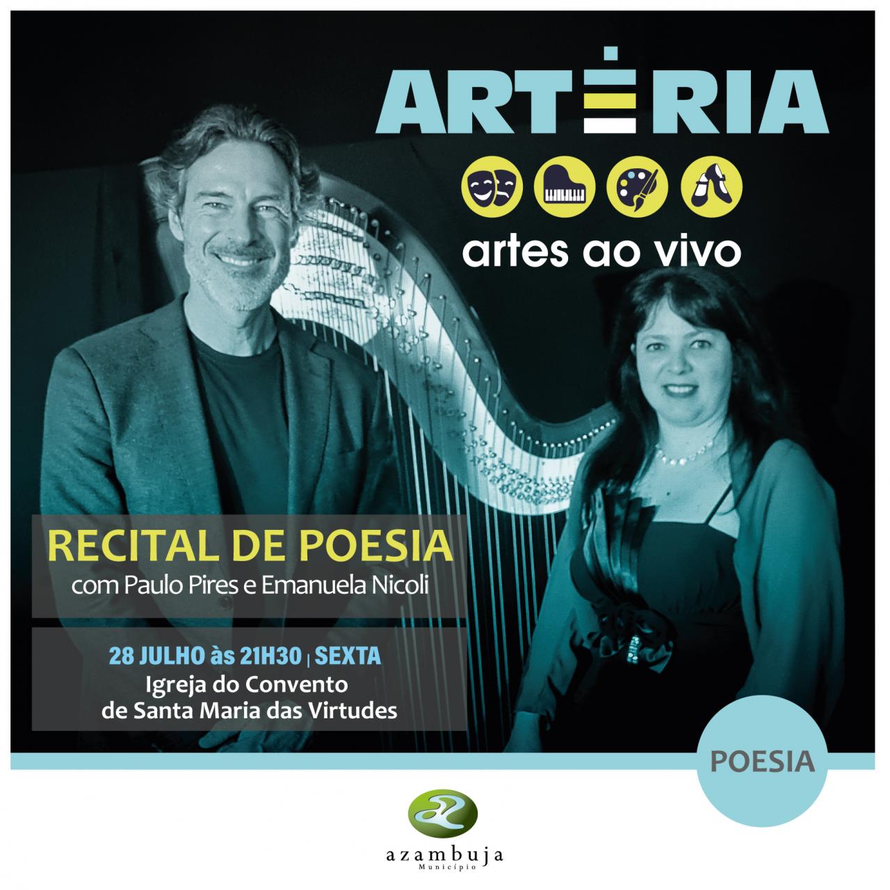 “Artéria” – Programa de Artes ao Vivo está de volta - Recital de Poesia no Convento de Santa Maria das Virtudes 